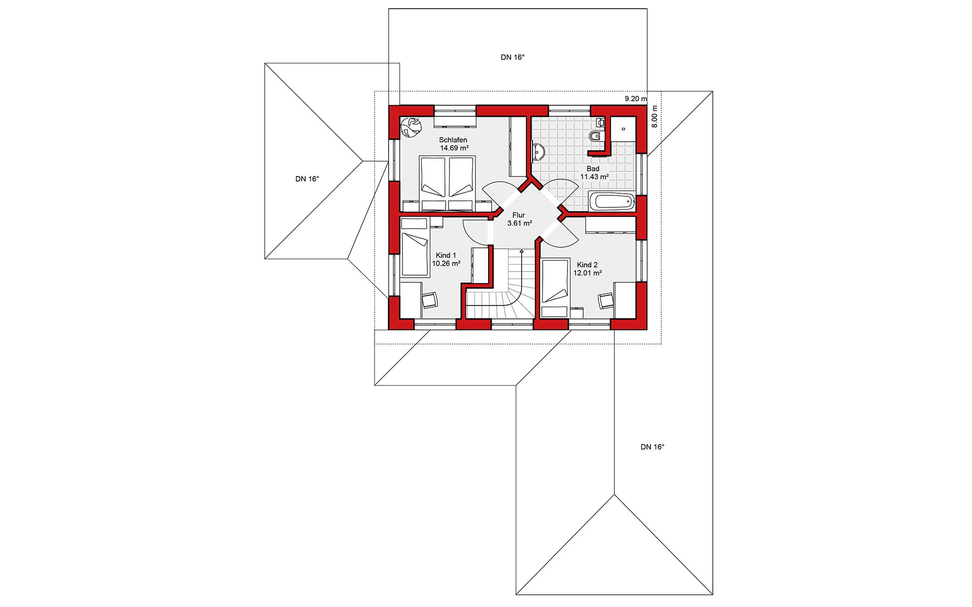 Obergeschoss Edition S 165 von Wolf-Haus-GmbH