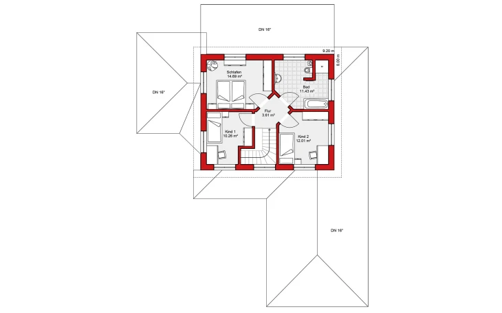 Wolf-Haus - Musterhaus Edition S 165 Obergeschoss