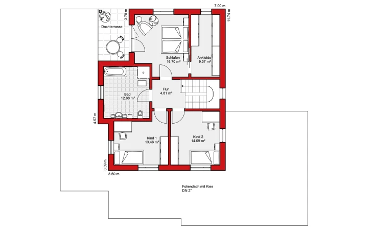 Wolf-Haus - Musterhaus Edition S 196 Obergeschoss