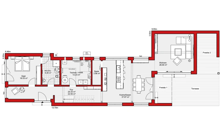 Wolf-Haus - Musterhaus Edition S 206 Erdgeschoss