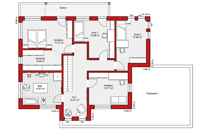 Wolf-Haus - Musterhaus Edition S 223 Obergeschoss