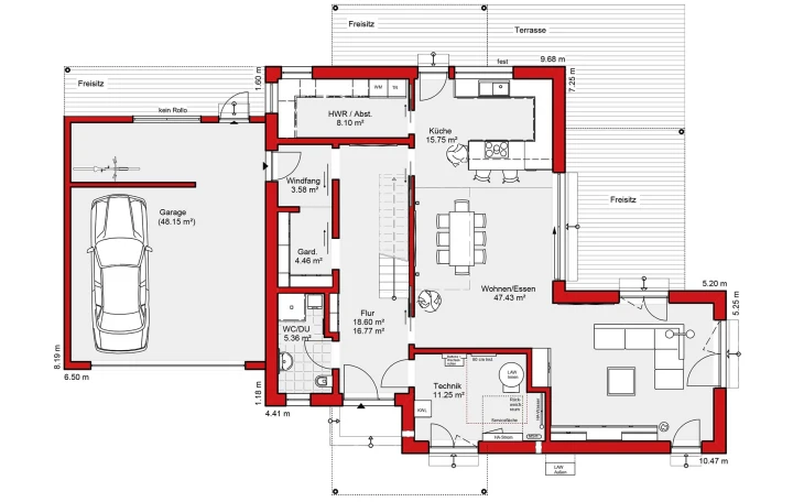 Wolf-Haus - Musterhaus Edition S 230 Erdgeschoss