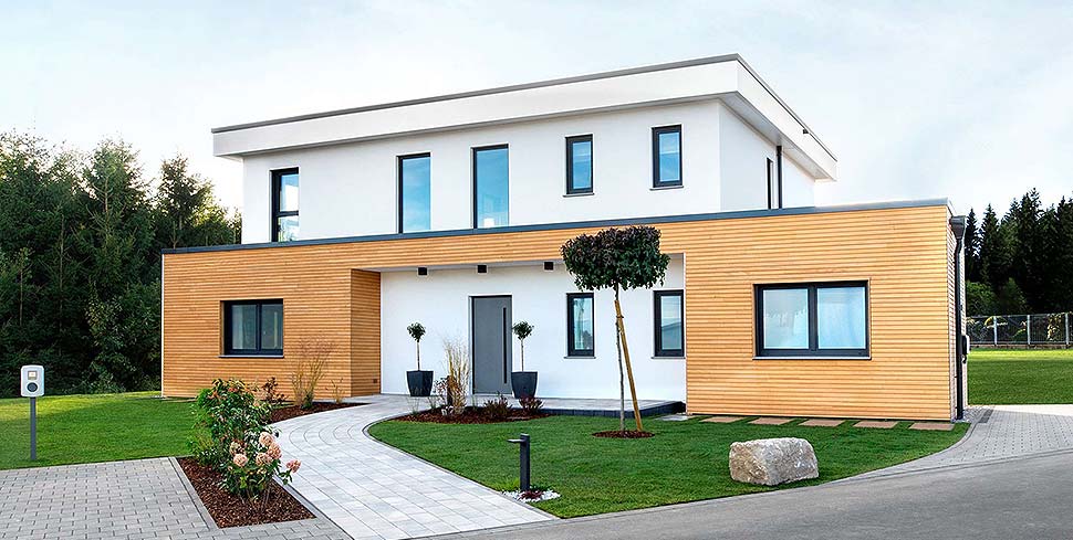 Architektonisch sowie bei der Hausausstattung haben Baufamilien von Fertighäusern heute unzählige Möglichkeiten. Foto: BDF / Fingerhut Haus