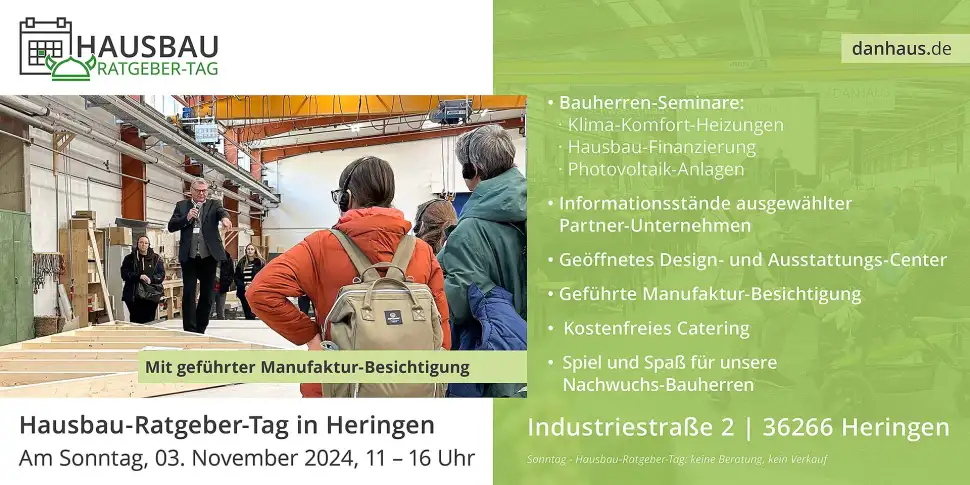 Schon angemeldet? Einladung zum Hausbau-Ratgeber-Tag mit Werksbesichtigung am 03. November!