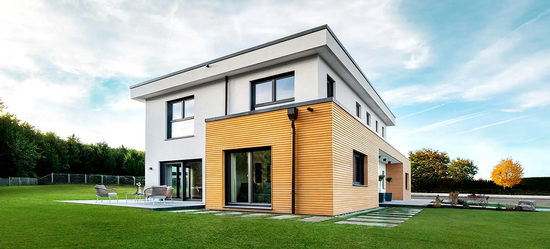 Das Musterhaus Vilago von Fingerhut Haus in Neunkhausen steht für Modernität. Foto: Fingerhut Haus